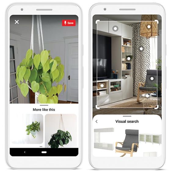 two mobiles side by side showing product display