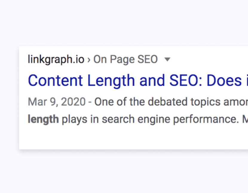screenshot of search result focusing title tags