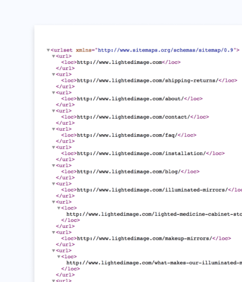 screenshot of an xml file as an example