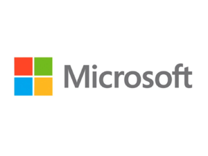Microsoft logo on a white background symbolizes corporate SEO practices.