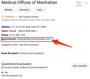 Perform a Google search for medical offices in Manhattan to improve SEO for doctors.