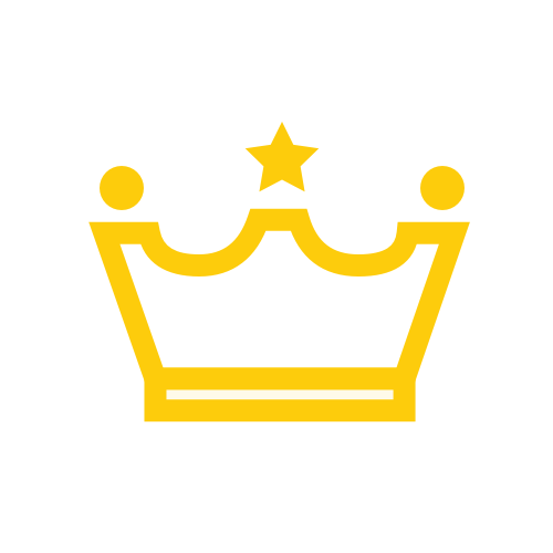 The black background highlights the yellow crown, emphasizing its regal presence.