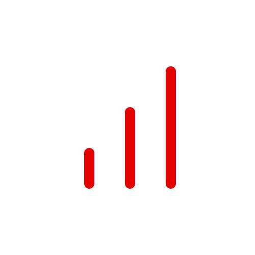 A red bar graph icon on a black background, perfect for Conversion-Focused Design.