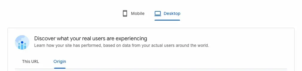 Mobile and Desktop selection from Lighthouse