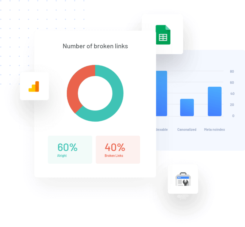 image of the data compiled from an SEO audit conducted for Plain Jane as part of LinkGraph's Backlink Consulting Services