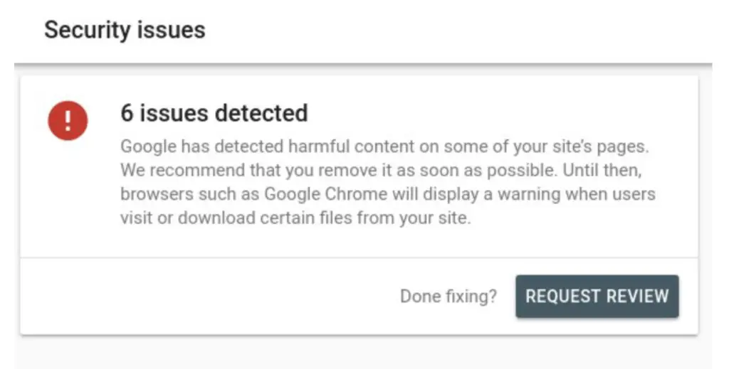 Learn how to use Google Search Console to address security issues in Google Chrome.