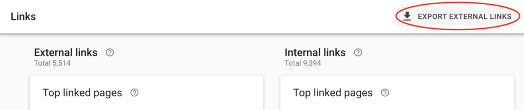 Screenshot of the Google Analytics page displaying the link count. Learn to navigate Google Search Console.