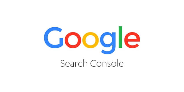 Google Search Console logo with the word "Google" in multicolored letters above the words "Search Console" in black text on a white background.