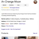 An orange moon on Google search optimized for small business SEO.