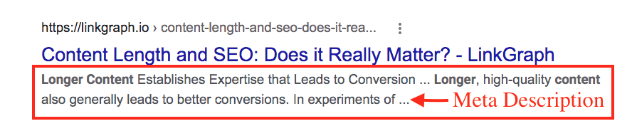 Improve your website's SEO with a page featuring a link to a detailed description.