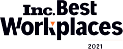 Logo of "inc. best workplaces 2021" award.