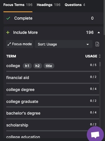 A screen displaying a variety of courses in a glossary format.