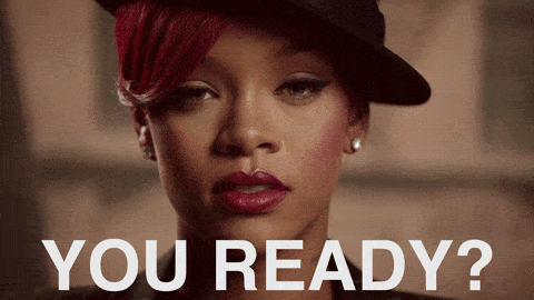 Rihanna with text 'You Ready?' conveying excitement and readiness to work with an SEO outsourcing company