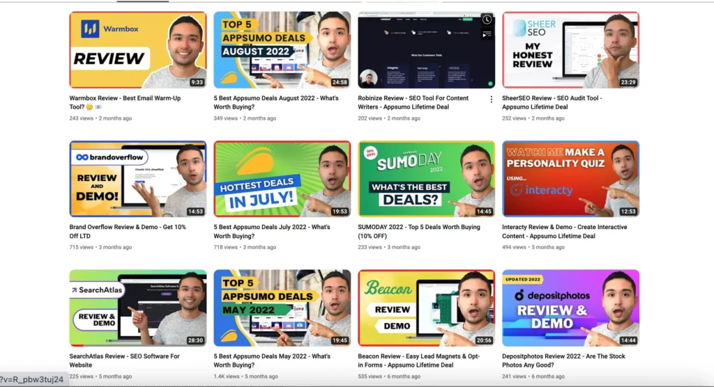 A screen shot of a YouTube page featuring various videos.