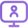 Computer screen with a user icon in it