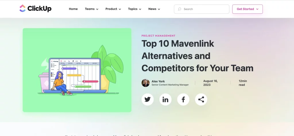 ClickUp blog article titled