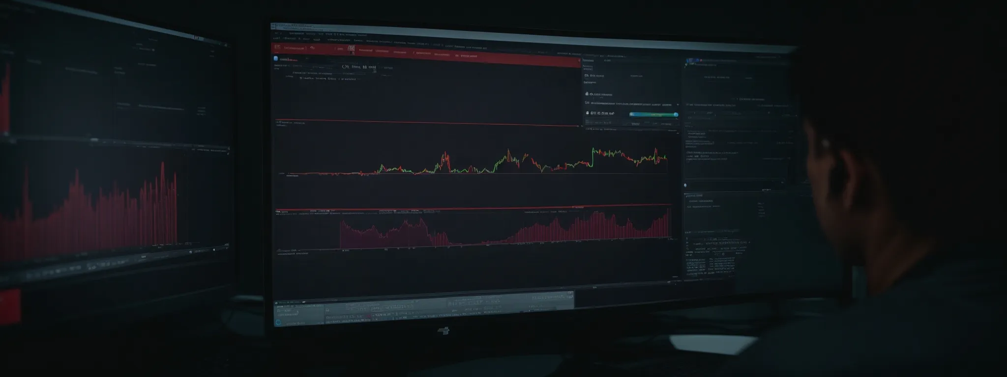 a person examining comprehensive analytics on a computer screen, reflecting a strategy session for seo performance optimization.